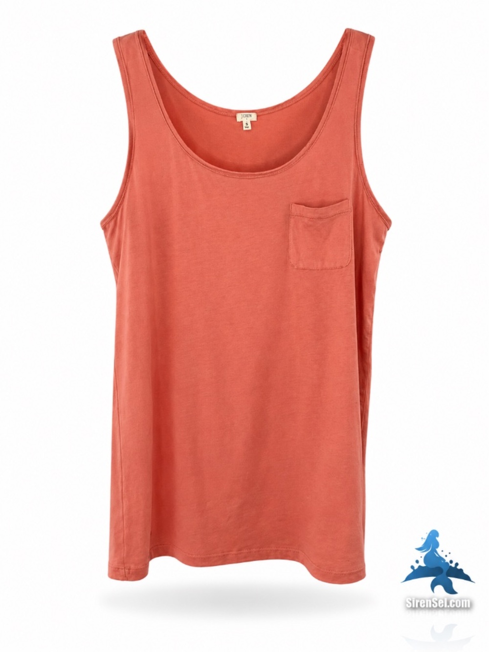 1167 J.Crew Pocket Tank - S - Terra Cotta Coral